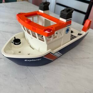 Playmobil Explorer Boat Ship Nautical 2008 Ship ocean team Rescue Clear bottom